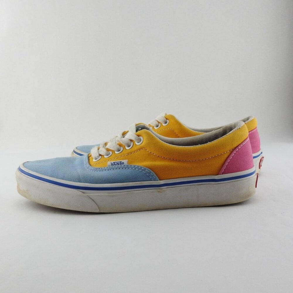 VANS  721356 Old School Shoes Sneakers Womens 8 Mens 6.5 Colorblock Canvas Blue - Picture 4 of 9